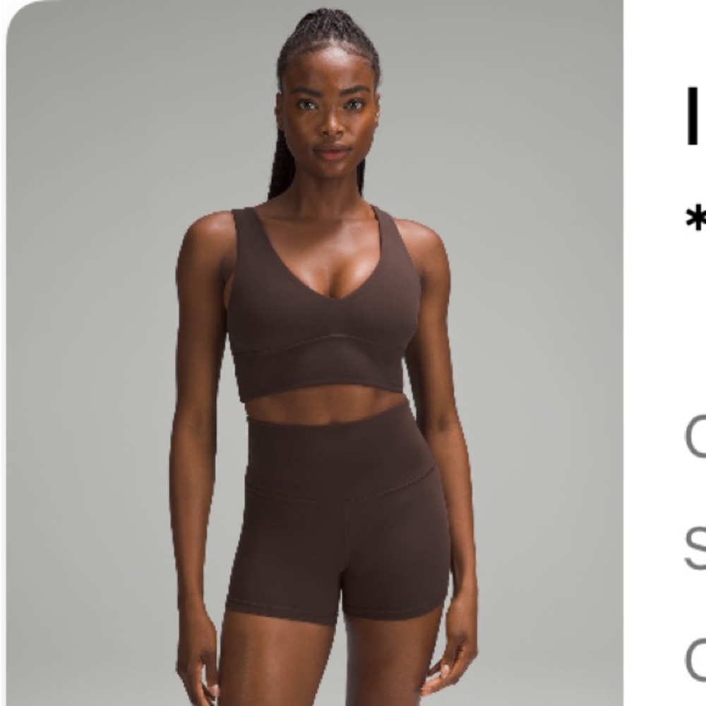 Lululemon align v-neck bra- espresso *rare color*